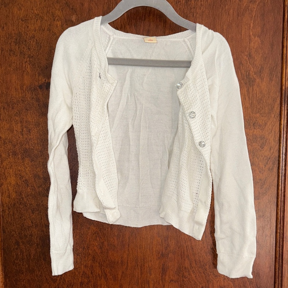 Harper Canyon White Kids Cardigan